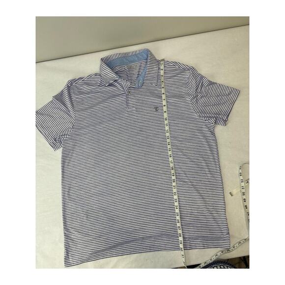 IZOD Golf Lavender Purple White Stripe Polo Shirt Size XL - Picture 7 of 9